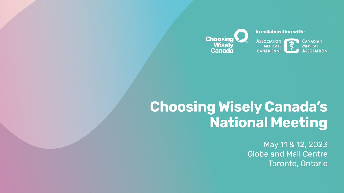 Don't forget! The call for abstracts is open for our #ChoosingWisely National Meeting in Toronto! Submit your abstracts related to patient engagement, #QI, measurement, environmental sustainability, appropriate prescribing &amp; more! 

Submit by Jan 13, 2023: choosingwiselycanada.org/abstracts-2023/