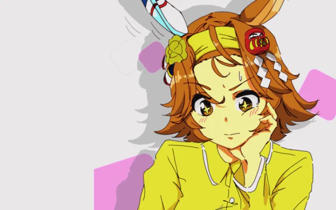 [1Pであげたセル画風の絵の工程]①描いた絵にフィルターでぼかしをかけ、彩度やらを調整して色をいい感じにしました(多分最初っからそれっぽい色に塗ってもおk)。②それっぽい背景③うっすいピンクのレイヤーを重ねて、うち1つにノイズにしてブラウン管風に。④それっぽいテロップできあがり 