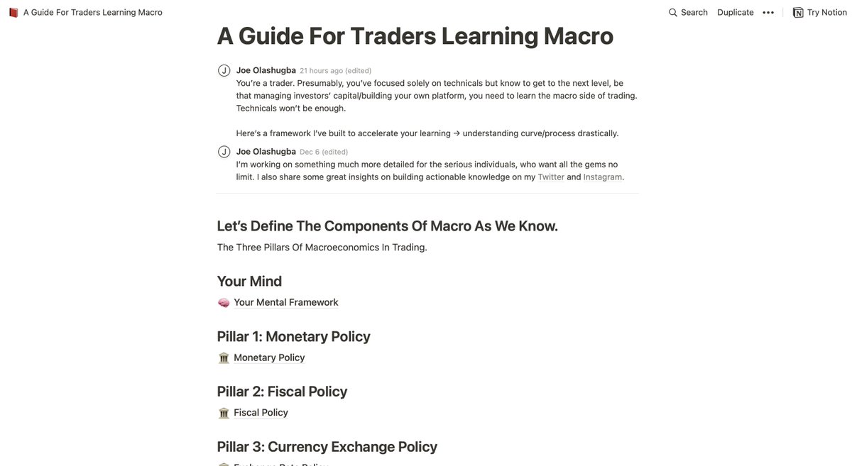 JoeOlashugba's tweet photo. It's HERE. 

The ultimate macro guide for traders. 

3 core pillars + 1 bonus

I'll be honest, this took months to compile and simplify to digestible knowledge and I'm giving it away for FREE.

Like and Comment "macro" and I'll DM you full access to this! https://t.co/H0uHmbHslv