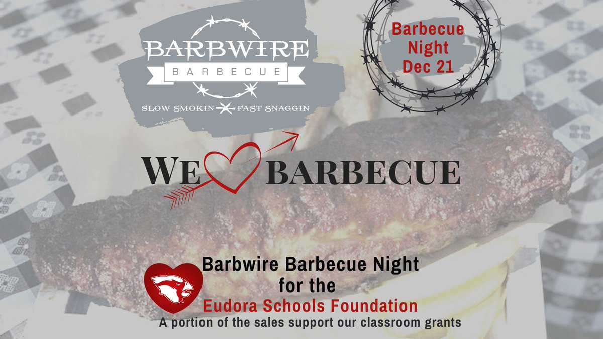 Dinner Plans for tonight...it is ESF's Barbwire Barbecue Night. A portion of the sales will go to our classroom grants. Thank you for your support!