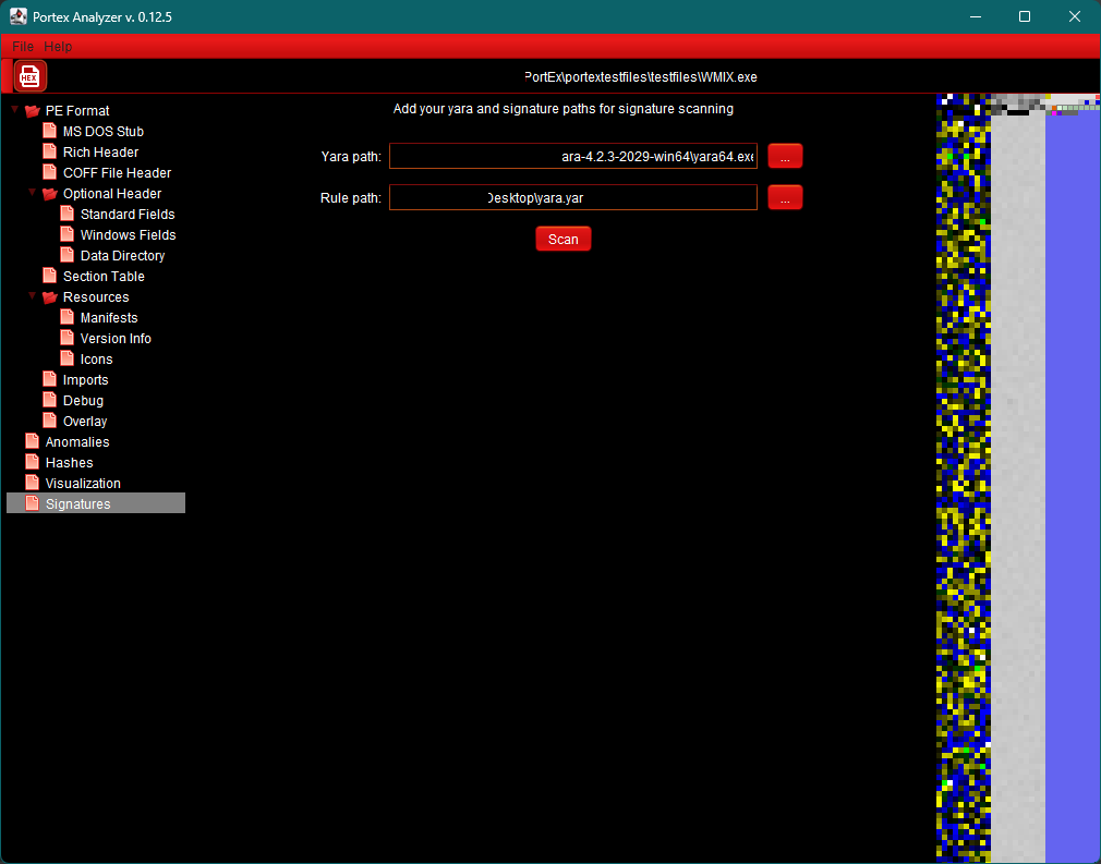 struppigel's tweet photo. Currently working on custom Yara scans.
#PortexAnalyzer https://t.co/AmLzViuomg