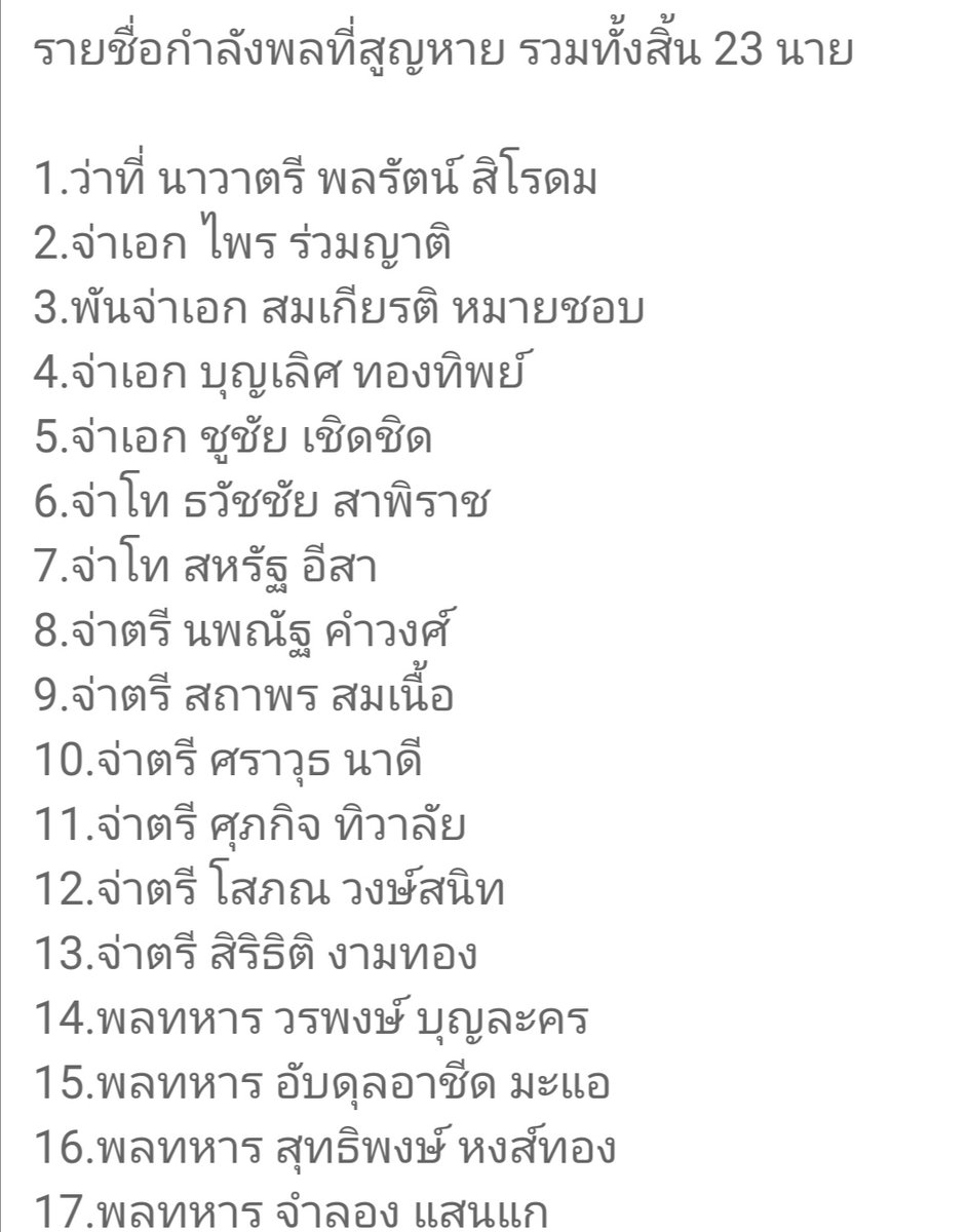 MaxGreenNew's tweet photo. กองทัพเรือ
ปูพรมค้นหาลูกเรือ ร.ล.สุโขทัย 23 นาย พร้อมเปิดรายชื่อทั้งหมด

ขอให้ทุกๆท่านปลอดภัย 
 #เรือหลวงสุโขทัย #กองทัพเรือ #เรือล่ม #เรือหลวงสุโขทัยล่ม https://t.co/r4RZBq4asl