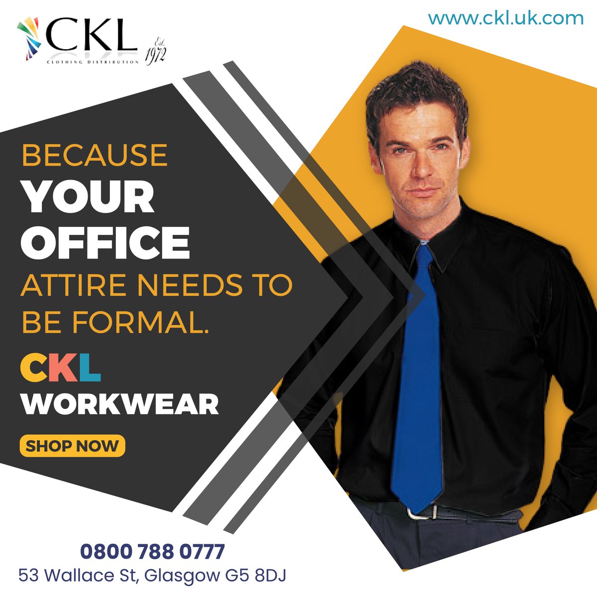 As a working professional, you need to look smart and feel comfortable throughout your working days and our professional clothing helps you do just that. 
Visit us on ckl.uk.com, 
#ckl #workwear #workwearstyle #wholesale #shirts #fashion #tshirts #shirt #tshirt