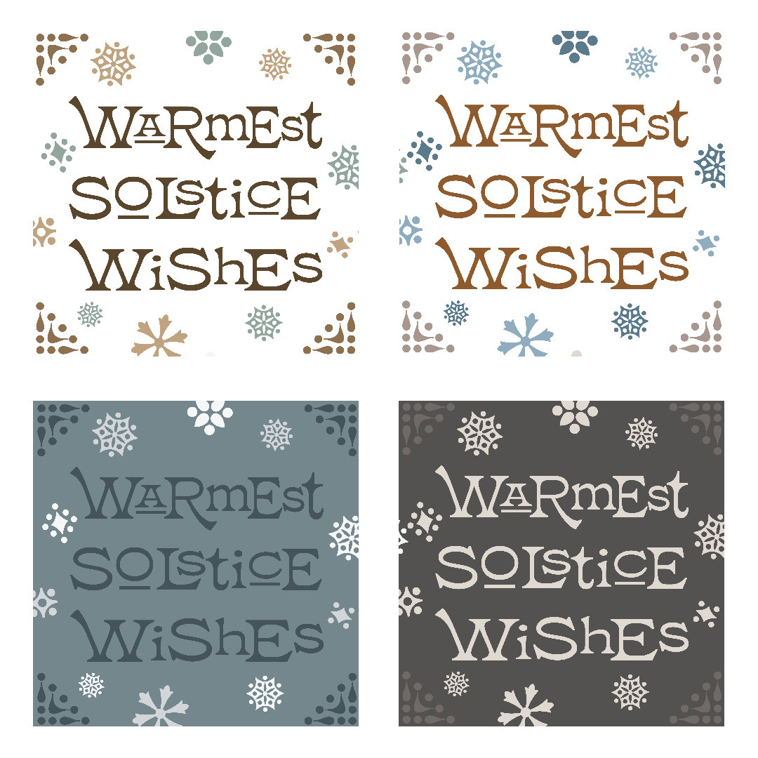 JenPollard13's tweet image. Happy Solstice! It's lighter days ahead for the Northern Hemisphere! I have a love/hate relationship with darkness. In some ways it's just so cozy. But also, not uplifting. So I celebrate the day and then move on. 

I couldn't decide which palette I liked best. Can you help?