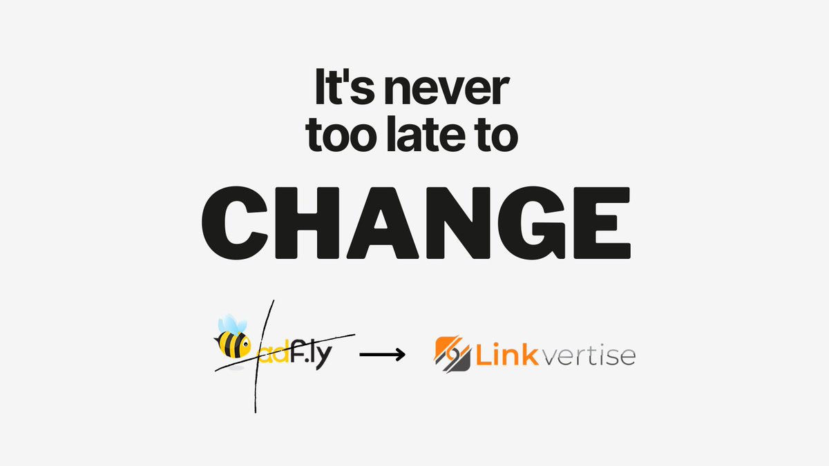 adfly's tweet image. 𝐍𝐞𝐯𝐞𝐫 𝐭𝐨𝐨 𝐥𝐚𝐭𝐞 𝐭𝐨 𝐜𝐡𝐚𝐧𝐠𝐞 
💛➡️🧡

Use the converter and migrate to @Linkvertise - with all your credits. 

Adfly will no longer exist in a few months, so it&apos;s better for you to convert your account now. ⏰

#convertnow 
#LINKVERTISE