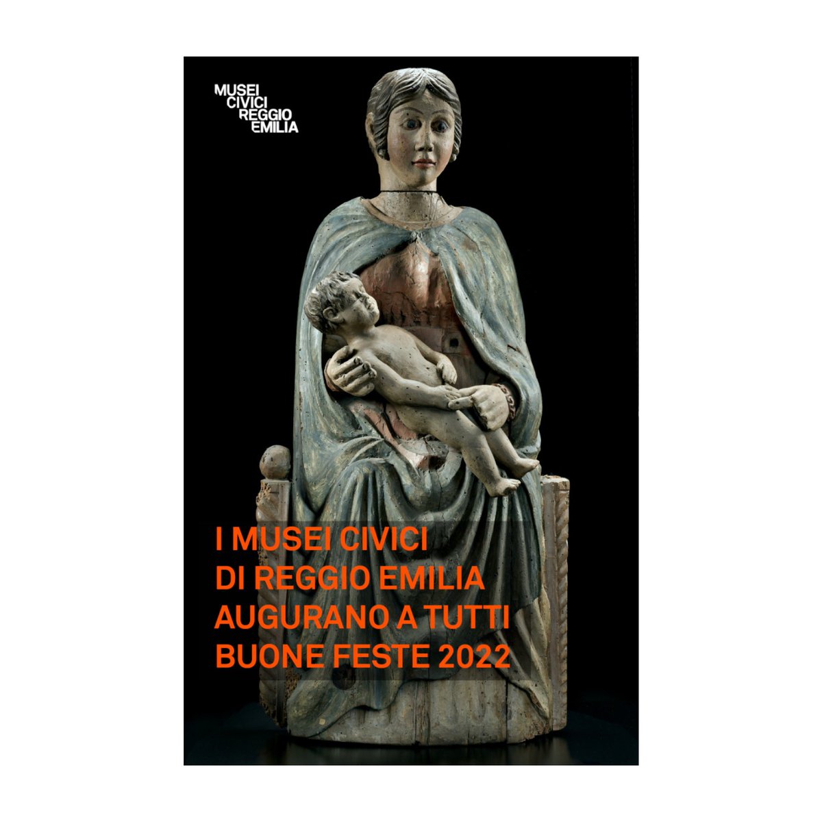 AUGURI
✼
Foto: Automa raffigurante Maria col Bambino, dal gruppo di automi lignei realizzati per la torre dell’orologio in piazza Maggiore a Reggio Emilia. Giampaolo Ranieri, 1481 circa, Musei Civici di Reggio Emilia. Ph.: Carlo Vannini
musei.re.it/sedi/mappa-del… 
#museicivicire