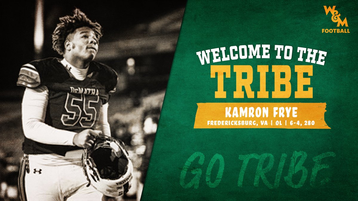William & Mary Tribe Football (@wmtribefootball) on Twitter photo 𝙒𝙚𝙡𝙘𝙤𝙢𝙚 𝙩𝙤 𝙩𝙝𝙚 𝙏𝙧𝙞𝙗𝙚‼️
📽️ youtu.be/A3xb7kof8z4
<a href="/KamronFrye/">Kamron Frye</a> | #23Tribe | #GoTribe | #NSD23 𝙒𝙚𝙡𝙘𝙤𝙢𝙚 𝙩𝙤 𝙩𝙝𝙚 𝙏𝙧𝙞𝙗𝙚‼️
📽️ youtu.be/A3xb7kof8z4
<a href="/KamronFrye/">Kamron Frye</a> | #23Tribe | #GoTribe | #NSD23
