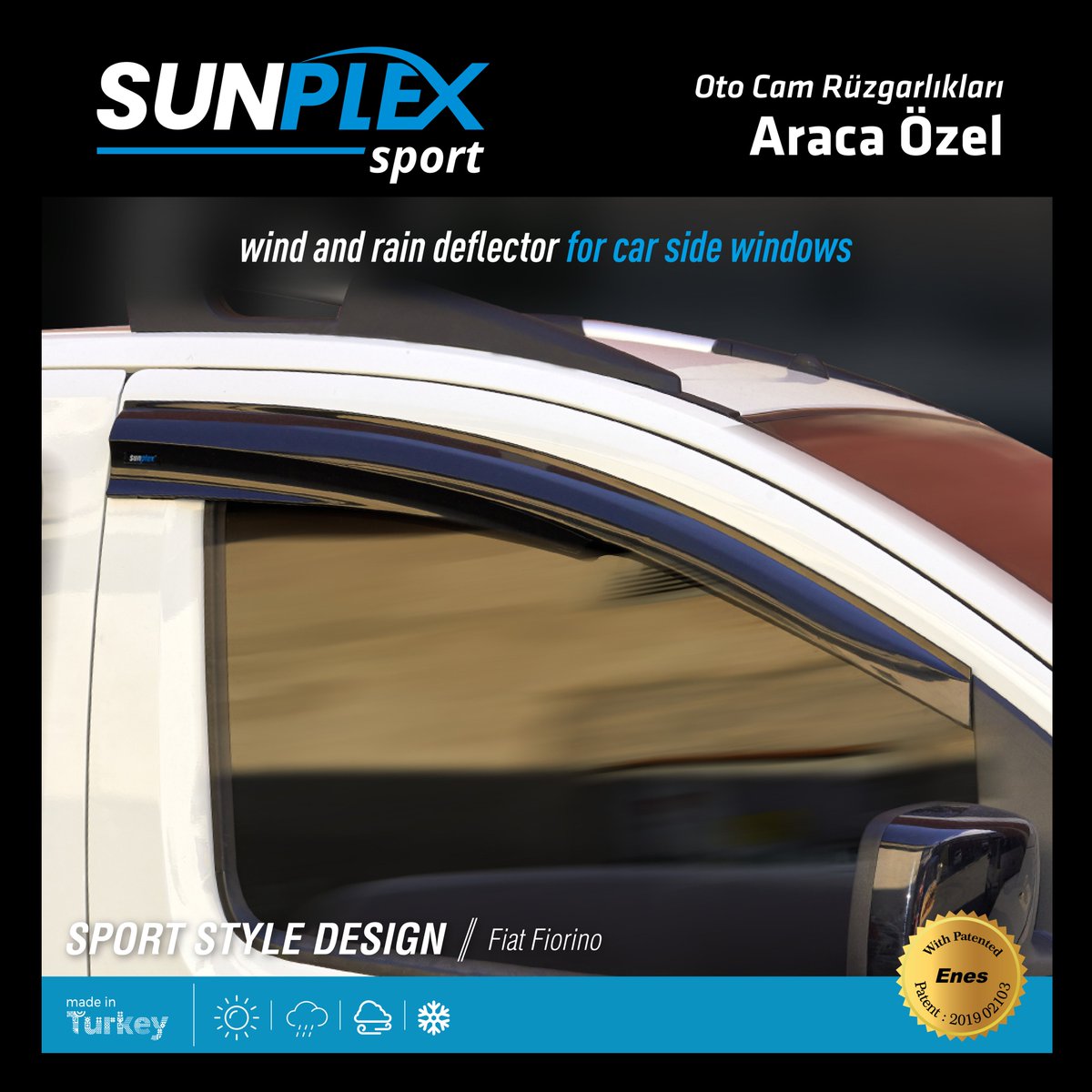 Fiat Fiorino Kasa aracınıza özel tasarlanmış Sport Style Design Oto Cam Rüzgarlıkları.
#sunplex #sunplexspoiler #carspoilers #carspoiler #spoiler #sunplexwinddeflectors #winddeflectors #winddeflector  #otocamrüzgarlıkları  #fiat #fiatfiorino #otoaksesuar  #araçaksesuar #araç