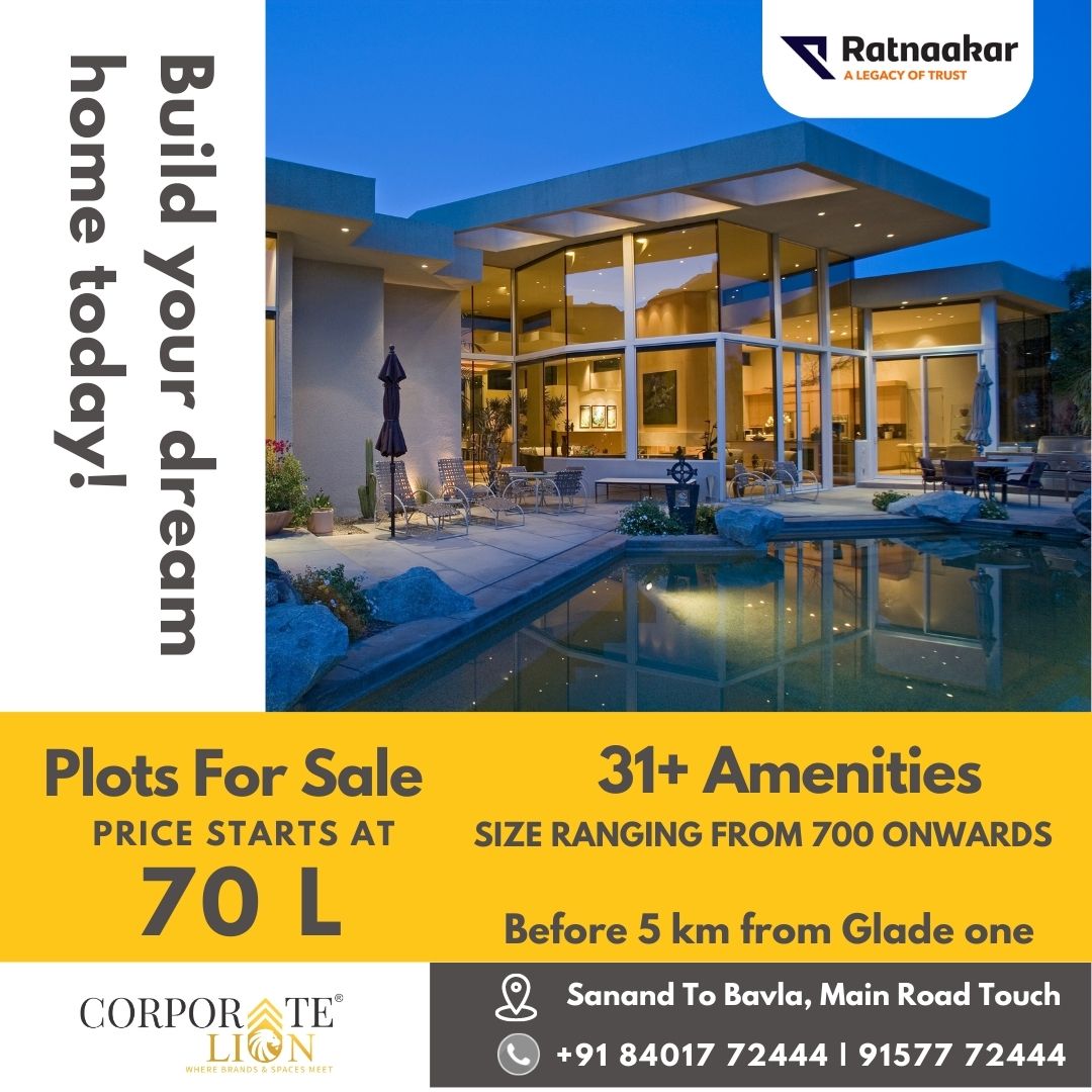 corporatelion09's tweet image. Ratnaakar group has come up with a prestigious residential project.
#CorporateLion #RatnaakarGroup #plotforsell #plotforsale #plotforbuy #residentialproperty #ResidentialPlots #dreamhome #landforsale #residentialplotsforsale #buyland #ahmedabad #luxurioushomes #residentialproject