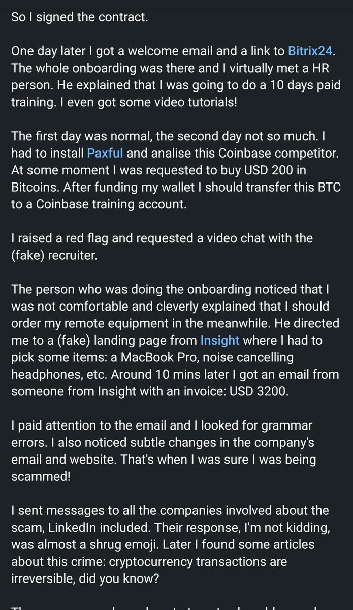 thechisomm's tweet photo. Scammers are working double time to scam innocent job seekers. I found this on LinkedIn.

Share to spread the word. https://t.co/olxKad9UVg
