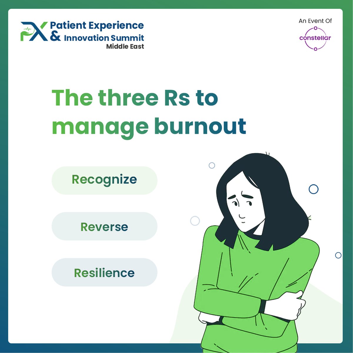 In the healthcare, the medical staff can have mental, emotional, and physical burnout due to long stressful work hours which can leave healthcare workers feeling overwhelmed. To manage burnout, one needs to keep these things in mind.

#pxinnovationsummit  #healthcare #burnout