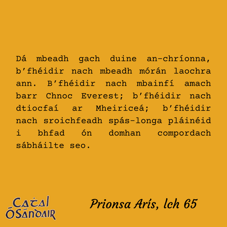 COSandair2022's tweet photo. Blaiseadh de Prionsa Arís (1966) | A taste of Prionsa Arís (1966) 

Buntáiste le gan bheith críonna | The advantages of not being too wise

Téacs/Text © @AnGumFnaG 

#cathalosandair2022 #gaeilge #comoradh #reicscarl https://t.co/w33HY3N2rn