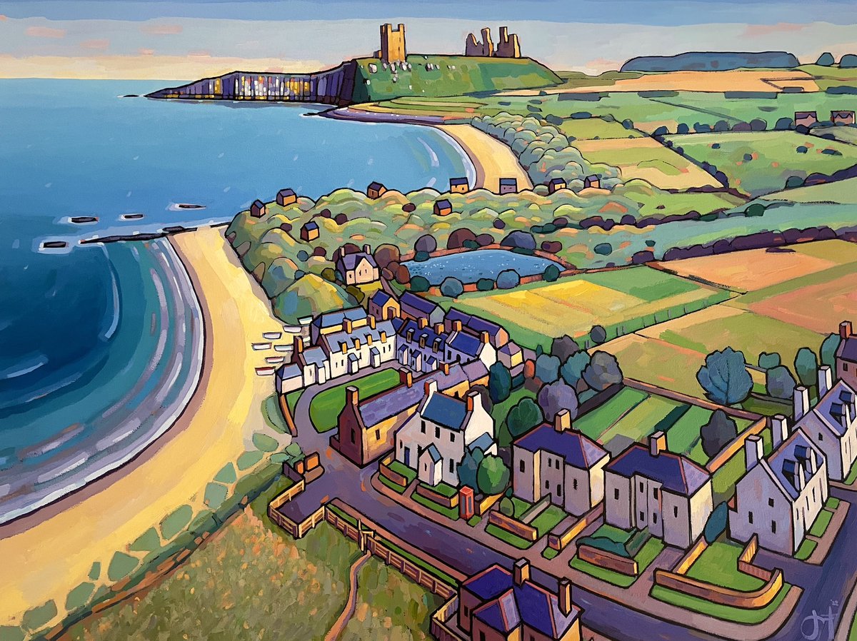 Low Newton - Jim Edwards
Last painting of the year. One of my favourite spots up the Northumberland Coast, Low Newton by the Sea with its grass square and the iconic Ship Inn, on towards Embleton Bay and Dunstanburgh Castle.