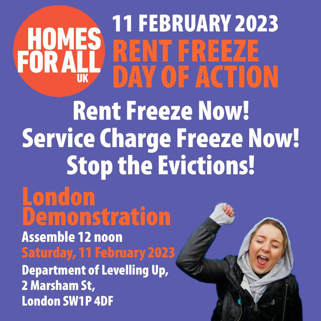 📢📢RENT FREEZE DAY OF ACTION –  SAT 11 FEB 2023
Join us in London or call a protest in your local area
➡️Saturday 11 Feb,12 noon
Department of Levelling Up,SW1P 4DF
#RentFreezeNow #ServiceChargeFreeze #StopEvictions #FundRepairs
axethehousingact.org.uk/uncategorized/…