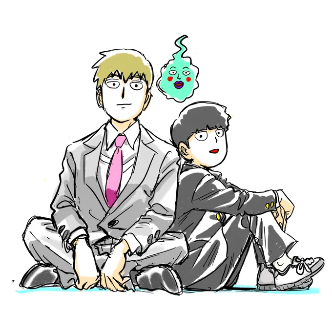 新規絵を描く余裕がないため、、、昔何かで描いた絵12時より放送!!!#モブサイコ100もうすぐ最終回 