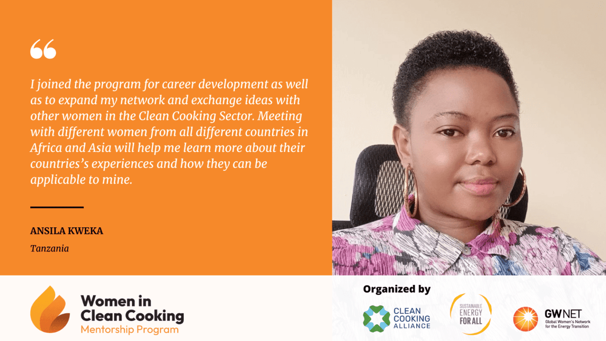 SEforALLorg's tweet photo. The #WomenInCleanCooking programme enables women in Sub-Saharan Africa and Asia to receive focused mentoring from #cleancooking experts and advance their career aspirations in the sector.
♨️ https://t.co/Q3d8MpQTyY https://t.co/mAwp9ccCtd