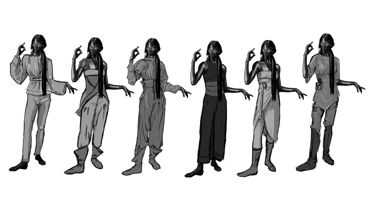 JacobGamm's tweet photo. Clothing #WIP for my Tiste Andii character. Creating a Wizard but I want to avoid dresses or robes. The #malazan books describe the Andii as caring little for material wealth but still aiming for good quality equipment so needs to not look shabby.

#conceptart #characterdesign https://t.co/elmp9BGTgr