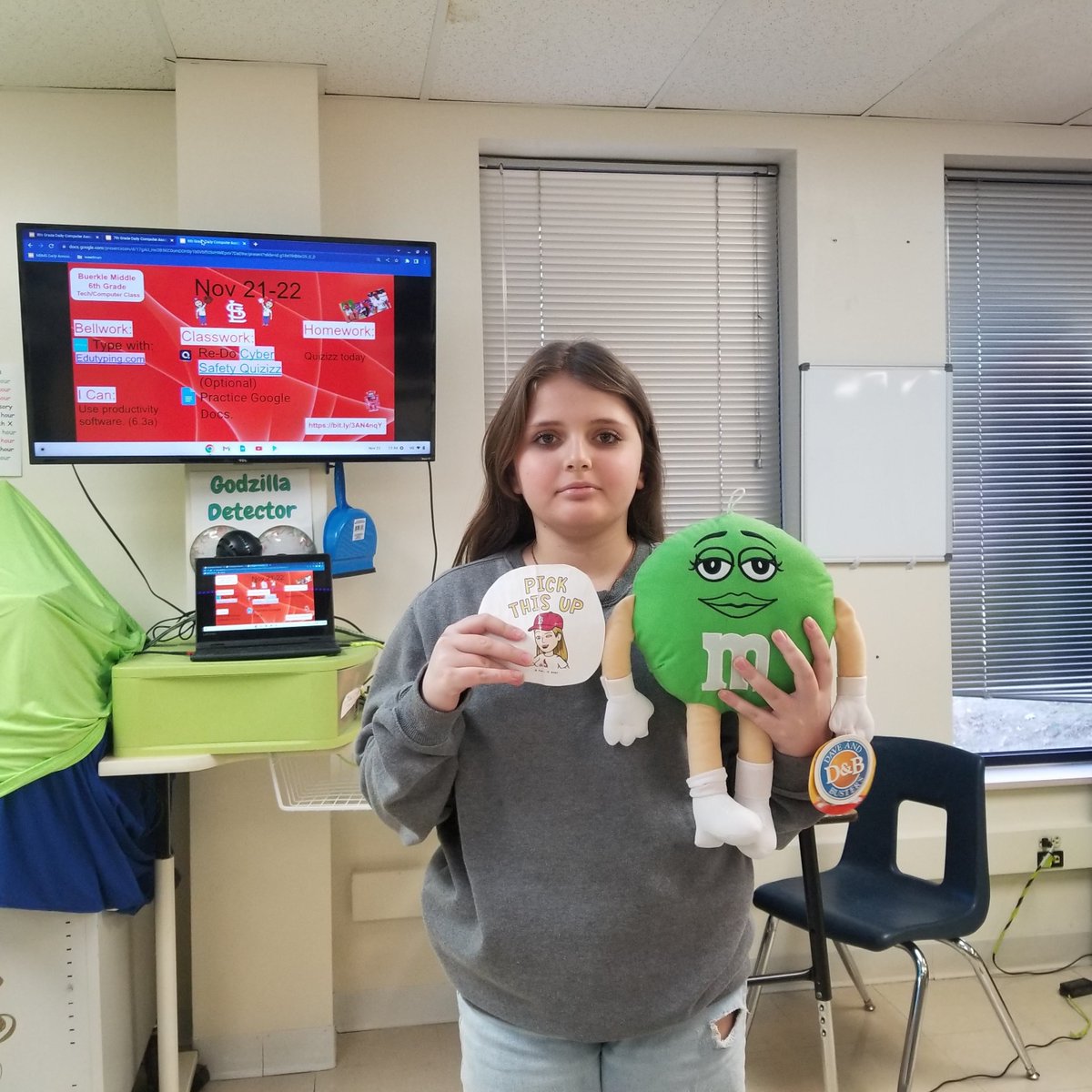 Winner #9! (&amp; a look into my classroom). She found it on the top floor. Nice job!