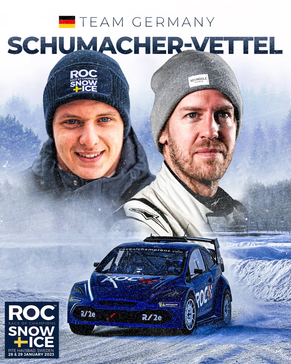 #ROCSydney (@raceofchampions) on Twitter photo The boys are back in town!
We're delighted to reunite Team #Smick at #ROCSweden 2023 as <a href="/SchumacherMick/">Mick Schumacher</a> and Sebastian Vettel will try to clinch a ninth ROC Nations Cup title for Team Germany! ๐ฉ๐ช
DETAILS: raceofchampions.com/post/mick-schuโฆ #F1 The boys are back in town!
We're delighted to reunite Team #Smick at #ROCSweden 2023 as <a href="/SchumacherMick/">Mick Schumacher</a> and Sebastian Vettel will try to clinch a ninth ROC Nations Cup title for Team Germany! ๐ฉ๐ช
DETAILS: raceofchampions.com/post/mick-schuโฆ #F1