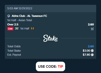 Abha Club - AL Taawoun FC

Bet slip link: stake.bet/sports/home?ii…

#AbhaClub #ALTaawounFC #tether #usdt #vegas