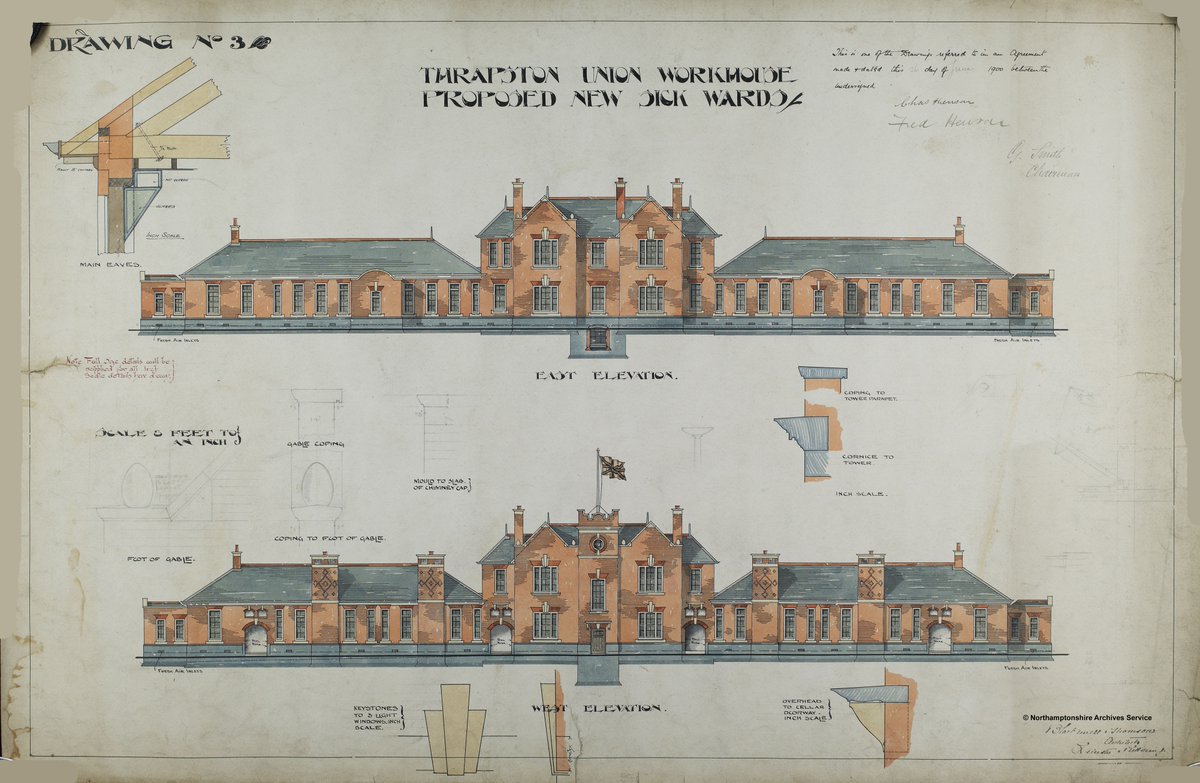 NorthantsPast's tweet image. Proposed sick wards for Thrapston Union Workhouse, 1900.
Reference: BAP/165