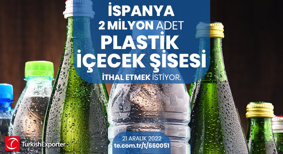 ihracatcomtr's tweet photo. 💡İhracat Fırsatı!
📍İspanya, plastik içecek şişesi 2 milyon ad/yıl ithal etmek istiyor.
⭐Bu ihracat fırsatının detaylarına erişmek için linke tıkla!
https://t.co/NMwcHmawPR
•
#turkishexporter #eticaret #ecommerce #shipping #b2b #trade #ispanya #spain #plasticglass #wineglass https://t.co/lL0EVbBlQb