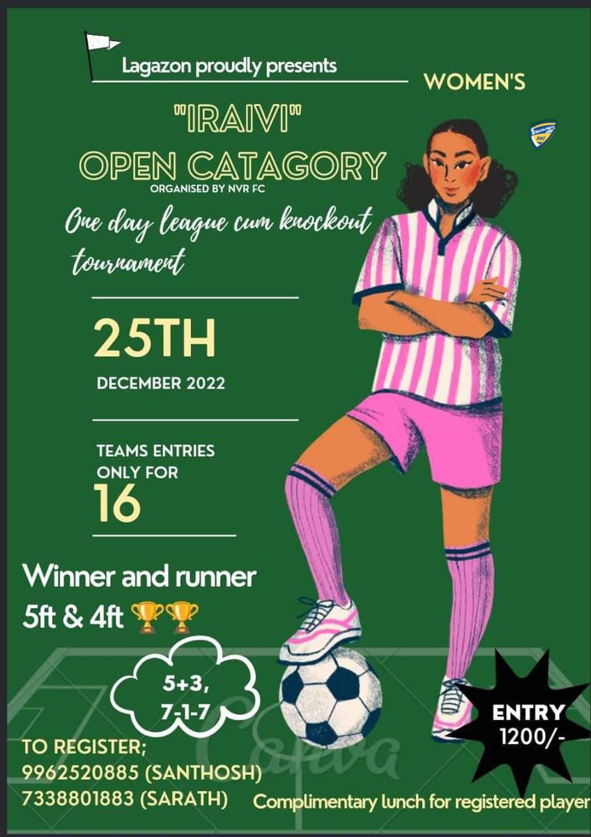 La Gazon  presents 'Iraivi' Women's Open Category 5A Side Football Tournament. The tournament held on 25th December 2022. Held at Avadi, Chennai.
👉 @tournaments_360
#openFootball #women #womensfootball #womenstournament #womengames #girls #girlstournament #onedaytournament