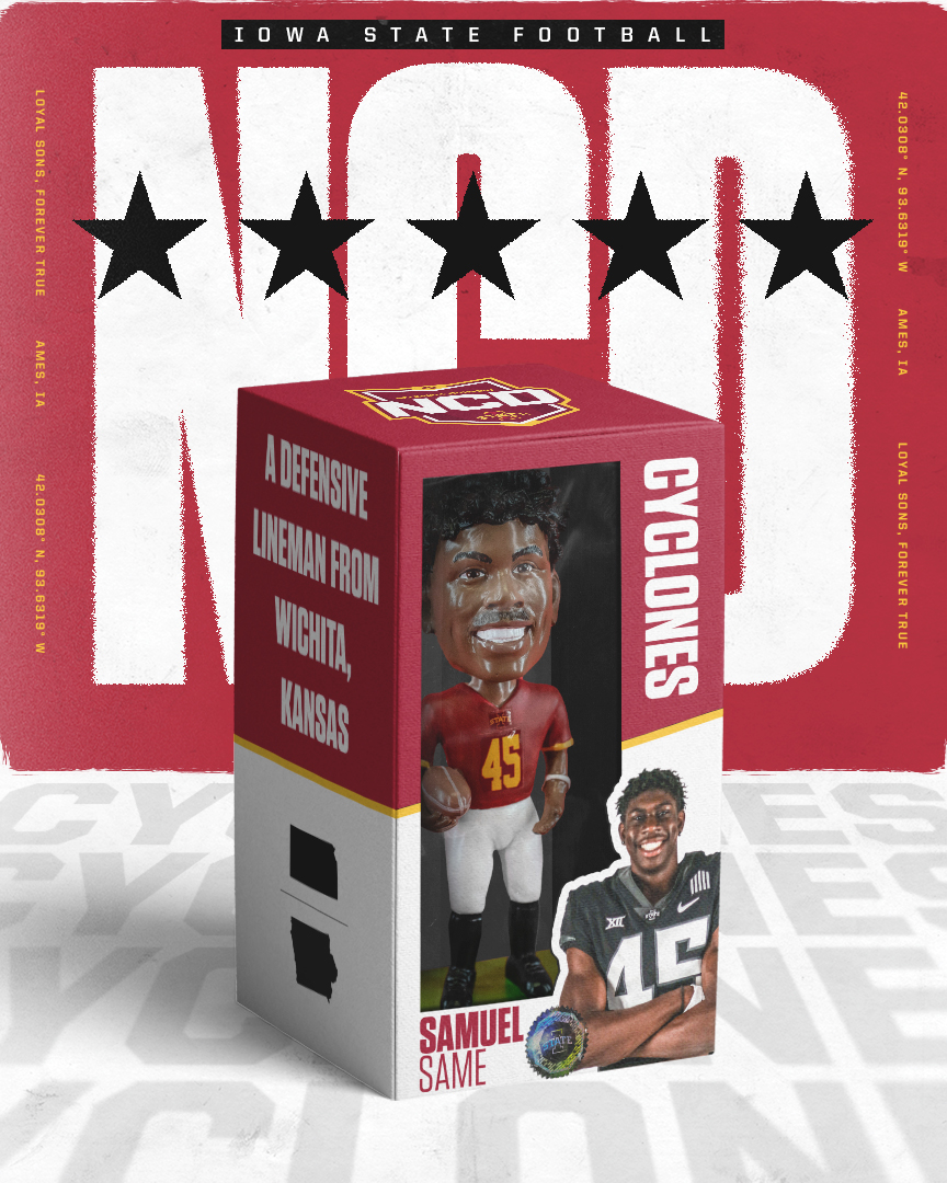 Iowa State Football (@cyclonefb) on Twitter photo This 6-5, 210 lb athletic freak knows how to get after the QB, introducing <a href="/SamuelSame10/">Samuel Same🇨🇲</a>!
🌪🚨🌪 This 6-5, 210 lb athletic freak knows how to get after the QB, introducing <a href="/SamuelSame10/">Samuel Same🇨🇲</a>!
🌪🚨🌪