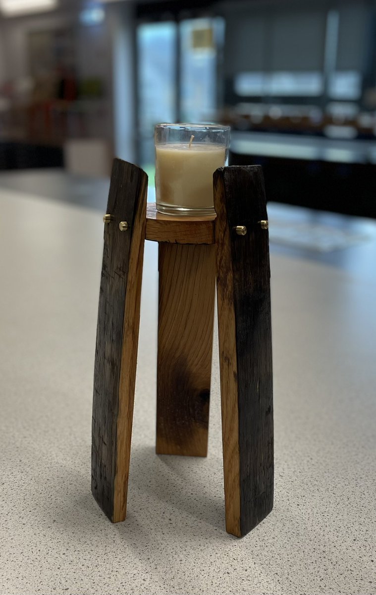 Junior is heading off to start his joinery apprenticeship in the new year and used the last week to make this rather fine looking candle holder from some whisky barrel staves we had in the department - looks a super, good luck on the next stage of your journey @OchilKHS