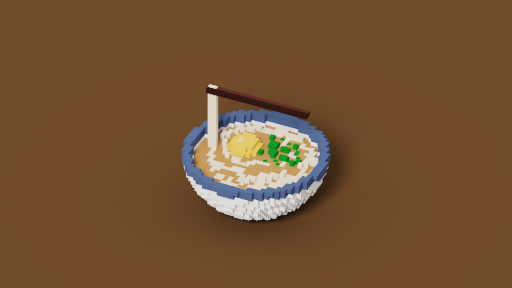 kanatano_mirai's tweet photo. #10分ドット
お題は「うどん」

卵とネギのシンプルうどんです😋

#magicavoxel https://t.co/zSJ9ZHvei8