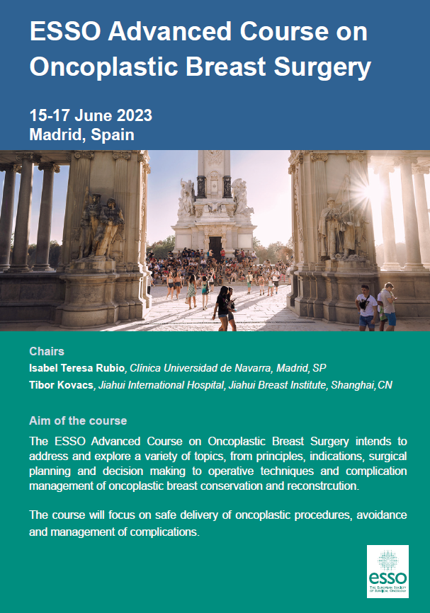 ❗️ Registrations are open for the Advanced Course on #OncoplasticBreastSurgery 
🗓️ 15-17 June 2023
📍 Madrid, SP 🇪🇸
🔗essoweb.org/courses/esso-a…
#ESSOcourses #BreastSurgeryCourse #MedEd #SurgEd #MedTwitter #cancersurgery @itrisabel @myBRESO @BreastMe4 #SoMe4Surgery