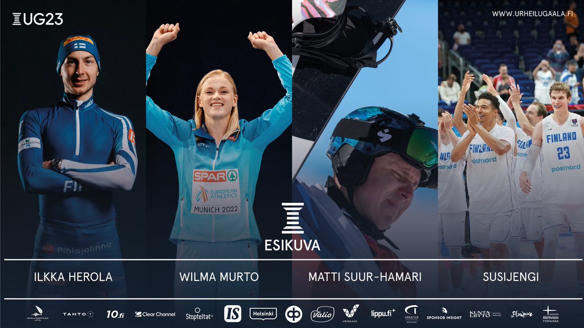 urheilugaala's tweet photo. Esikuva -ehdokkaat:

⭐️Ilkka Herola
⭐️Wilma Murto
⭐️Matti Suur-Hamari
⭐️Susijengi

Tutustu ehdokkaisiin https://t.co/FTKQsXenAD

#UG23 #urheilugaala #esikuva https://t.co/XmULUxjXk1