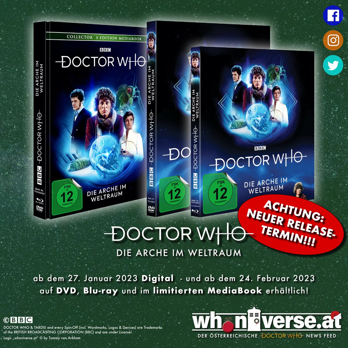 whoniverse_at's tweet photo. βΌοΈ ACHTUNG: NEUER RELEASE-TERMINβΌοΈ
#whoniverse_at #DoctorWho #TARDIS #TimeLord #BBC
#NewReleaseDate #TheArkInSpace #4thDoctor #TomBaker #JellyBabies #Scarf #Pandastorm #DoctorWhoClassics
#AustrianDoctorWhoNewsFeed #WhoviansOfAustria https://t.co/FvjLQ7nTa3