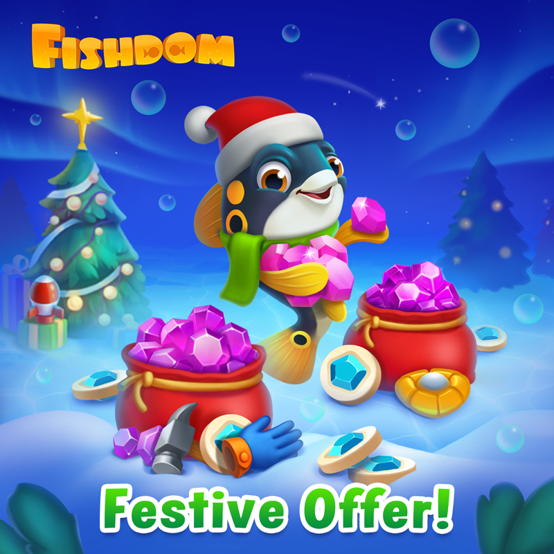 FishdomOfficial's tweet photo. Two fantastic festive bundles are waiting for you! Grab them in the game NOW and make the holidays even brighter! ✨ https://t.co/898G2AhjDZ
