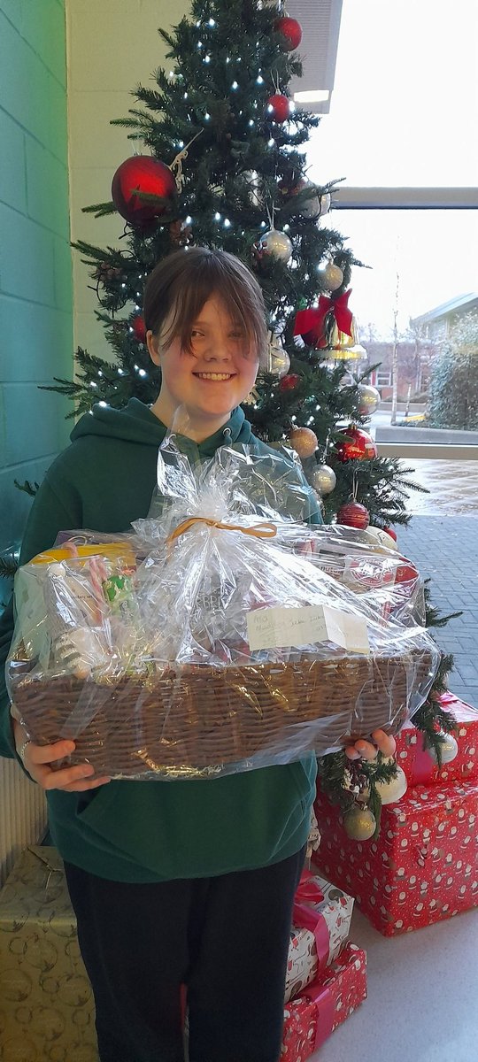 Well done to Ava Madden 2S2 <a href="/AlloaAcademy/">Alloa Academy</a> who won the pupil Christmas hamper and Moira McLaren who won the adult hamper.
Thank you to all who bought tickets in support of <a href="/clackswomensaid/">Clackmannanshire Women's Aid</a>