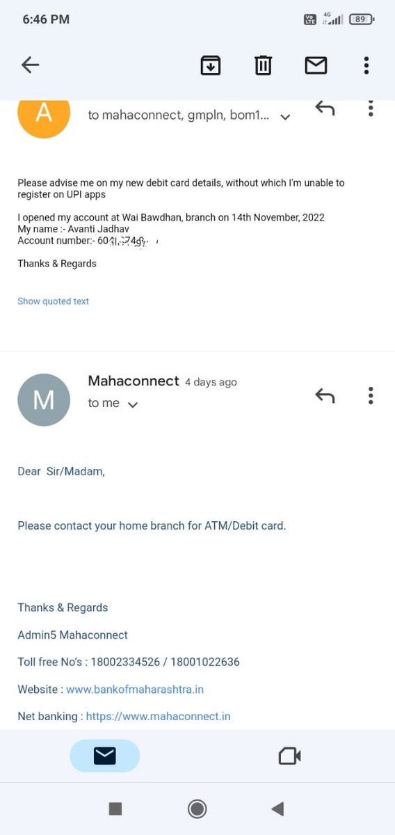 avantijadhav4's tweet photo. Im being chasing with bank of maharashtra for debit card opened new account 1 month ago https://t.co/EqPhAtSKBy