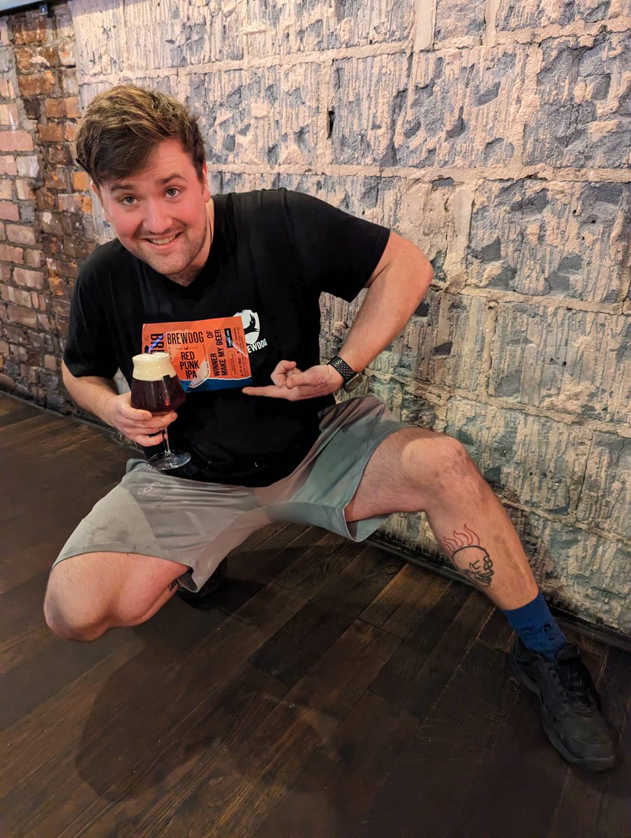 Today sees the launch of Red Punk! This is a recipe thought up by one of our wonderful EFP's then brewed in our Waterloo bar!

It tastes like a punchier 5AM, thumbs up from all of us!

Jon got so low to the floor for this picture, the least you can do is come and try it!