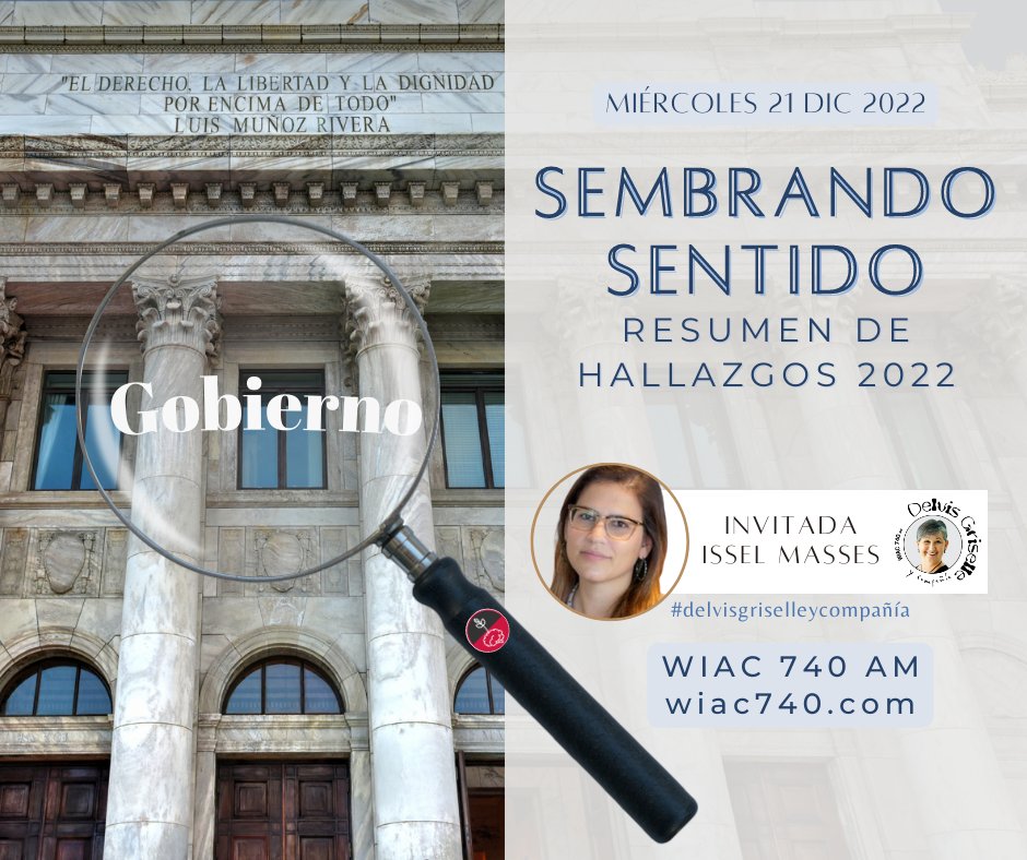 Hoy a las 11 am... Sembrando Sentido: Resumen de hallazgos 2022, con Issel Masses, fundadora y dir. ejec. de la organización sin fines <a href="/SembrandoSenti1/">Sembrando Sentido</a>
#wiac740 #puertoRico #delvisgriselleycompañía