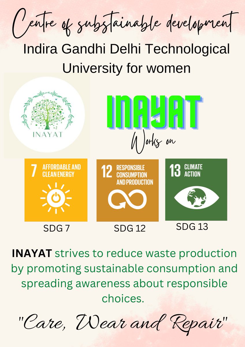 Pri0909's tweet photo. I was a part of EMP program(an initiative of CSD) this year as a mentor. I most resonated with the team "INAYAT" and it's campaign. I designed a poster for the the team discussing the SDG'S involved in the campaign and an unique event idea. 
@csd_igdtuw @InayatCsd https://t.co/ix1UamC1Pp