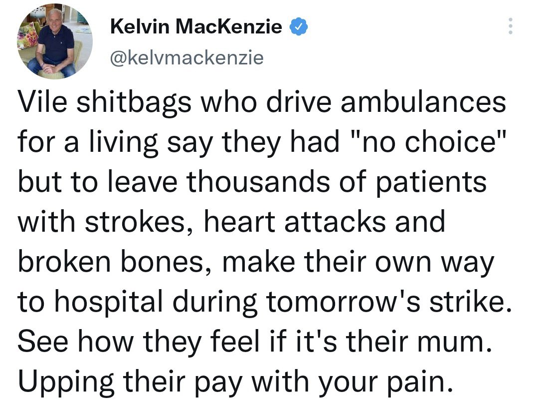 Imagine how depraved you'd have to be to drive an ambulance rather than invent lies about football tragedies for a living.
