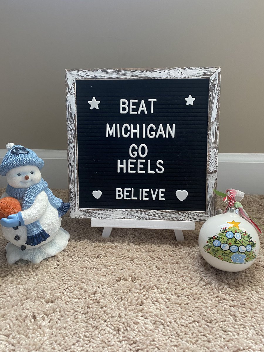 It’s #Gameday for @UNC_Basketball at the #JumpmanInvitational !!! Lil Message Board keeping it the same-only thing that’s changed is the team we are playing! #GoHeels #BeatMichigan #GDTBATH #CarolinaFamily