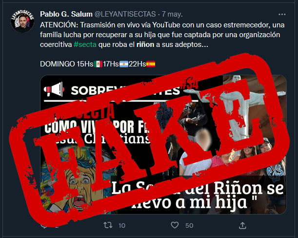 ComoVivirPorFe's tweet photo. Hace casi dos años atrás, Pablo Salum @LeyAntisectas hizo falsas acusaciones sobre nosotros ante las autoridades. Luego, salió a difamarnos en Twitter, YouTube y los medios de comunicación.

ABRO HILO... https://t.co/uSOND6Stqa