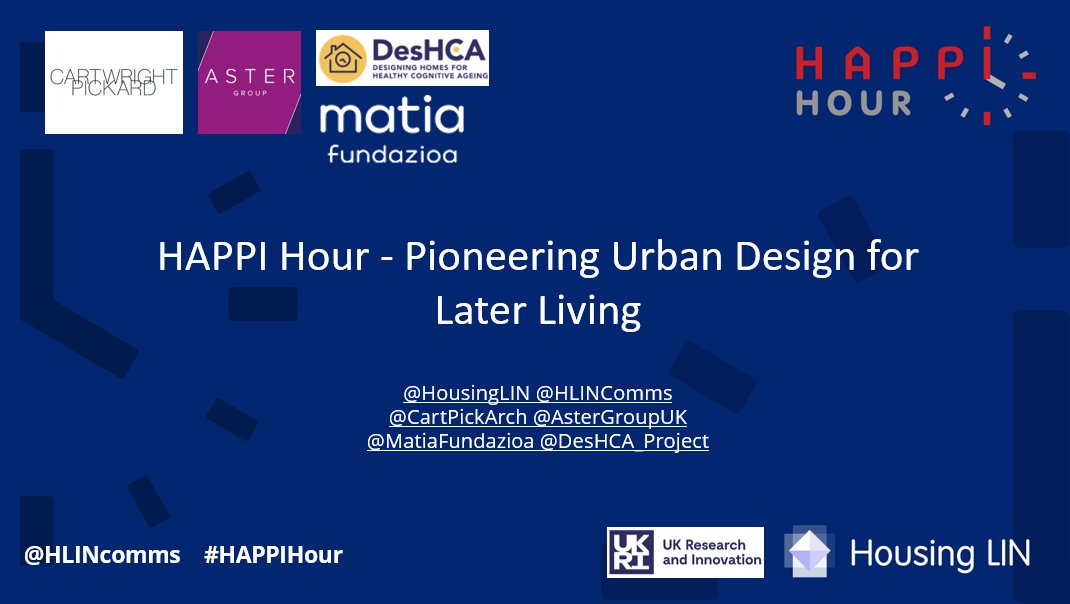 Delighted to host our final #HAPPIHour of the year in association with @CartPickArch on pioneering urban design for later living. A big thank you to our guest speakers from @AsterGroupUK, @MatiaFundazioa and @DesHCA_Project for joining!

Rewatch here: housinglin.org.uk/Events/HAPPI-H…