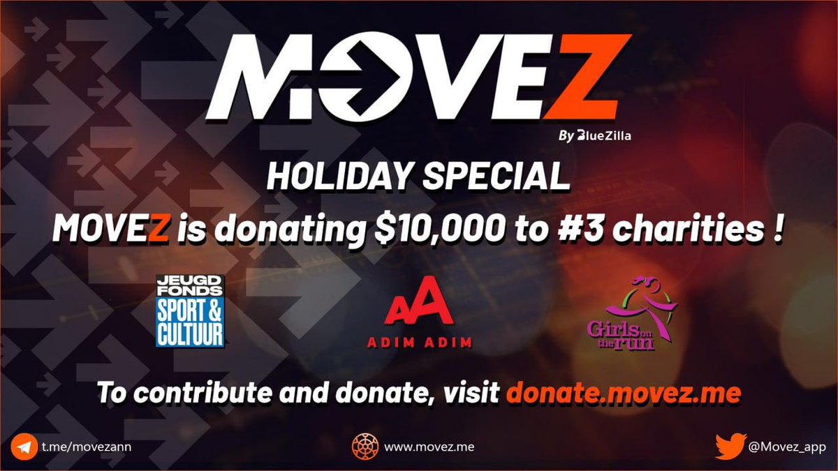 🎅MoveZ #Donates $10k to 3 charities to improve the lives of children this #Chrimstas from disadvantaged backgrounds. 💰To find out more & pitch in, visit donate.movez.me ⬇️More details: t.me/movezann/287 #MoveZ #DonateToChildren #charity #helpinghand $MOVEZ