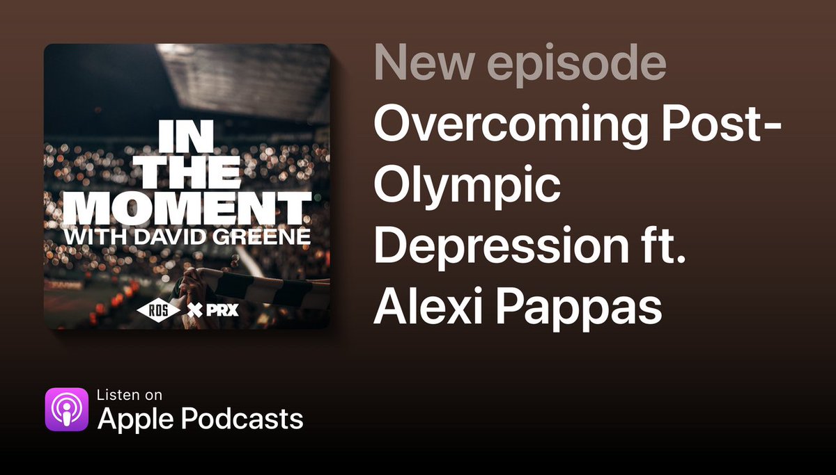 A new In the Moment with David Greene is out now! This week, @AlexiPappas sat down with @fearless_greene to discuss why she considers the 2016 Olympics to be the “end of the beginning” of her life. From @religionofsport, listen now: trib.al/IB1BDrM @ApplePodcasts