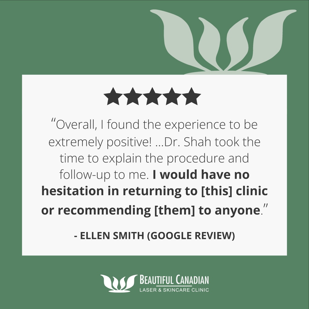 THANK YOU Ellen! Dr. Shah loves making sure his patients know what's going on, and that they're ok afterwards!

Full review: l8r.it/UeIP
⁠
#customerloyalty #localbusiness #happycustomer #customerservice #surreyskinclinic #vancouverskinclinic #customertestimonial