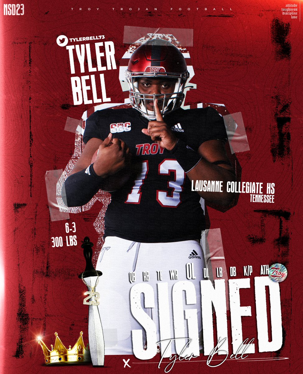 One of the top players in Tennessee and an anchor on the OL ... Welcome Tyler Bell to the Family! #RiseToBuild | #TroyNSD23 | #OneTROY ⚔️🏈