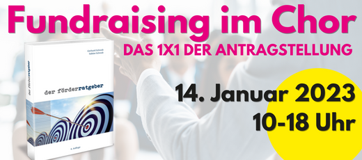 Ihr plant ein Chorprojekt im kommenden Jahr, die Finanzierung steht aber noch nicht fest?

Dann kommt zu unserem Seminar "Fundraising im Chor.1x1 der Antragstellung" am 14. Januar und lernt, wo ihr Gelder für eure Projektideen beantragen könnt.

Anmelden: bit.ly/3VeoeGy