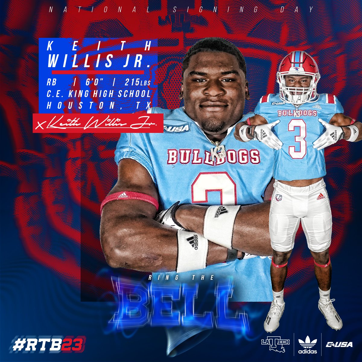 A big powerful back that breaks tackles on the second and third levels. Welcome to Louisiana Tech 🏈 ✍️ @_kay3hree_ 🗞️ bit.ly/3FL7hh1 #RTB23 | #NSD23