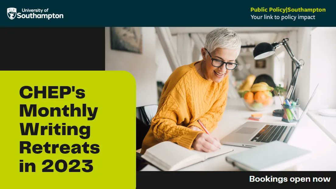 PublicPolicyUoS's tweet photo. Are you struggling for time and space to focus on academic writing? Join @UoS_CHEP's monthly writing retreats in 2023 for supported time, space, and friendly accountability to help you power through your writing tasks. #AcademicTwitter #academicstudy
Link: https://t.co/eeYJBKx9Ma https://t.co/4FsdqgAeqE